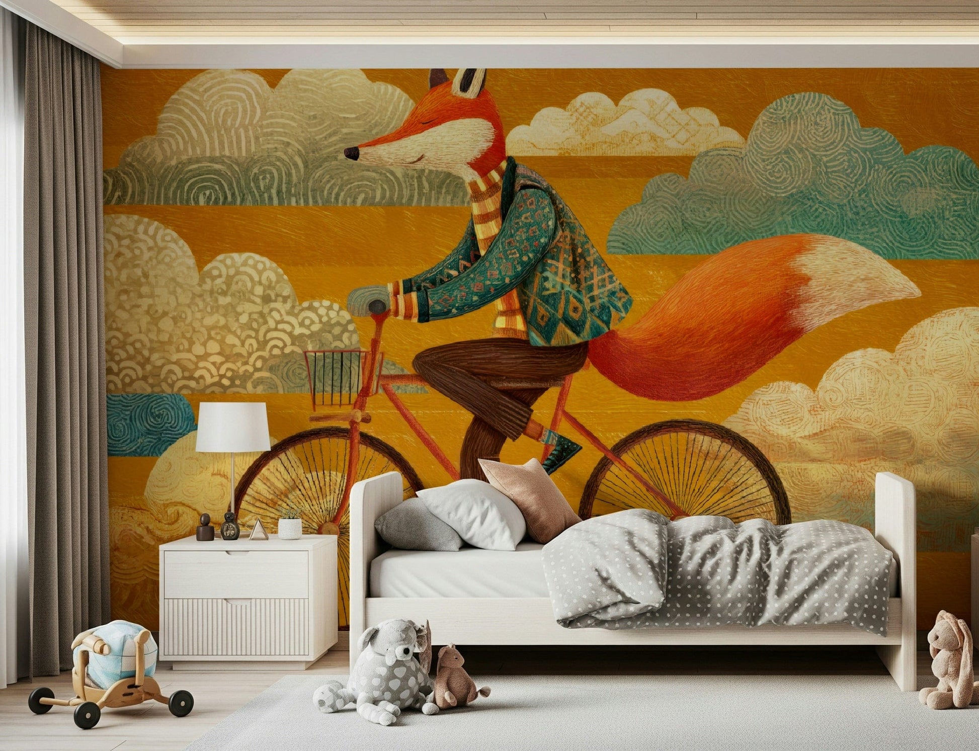 Fox's Autumnal Ride Wall Mural