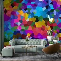 Living room with Fractured Spectrum feature wall

