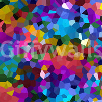 Statement wall mural with chromatic abstraction

