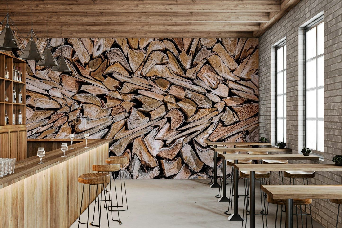 Fractured Timber Wall Mural -1255418