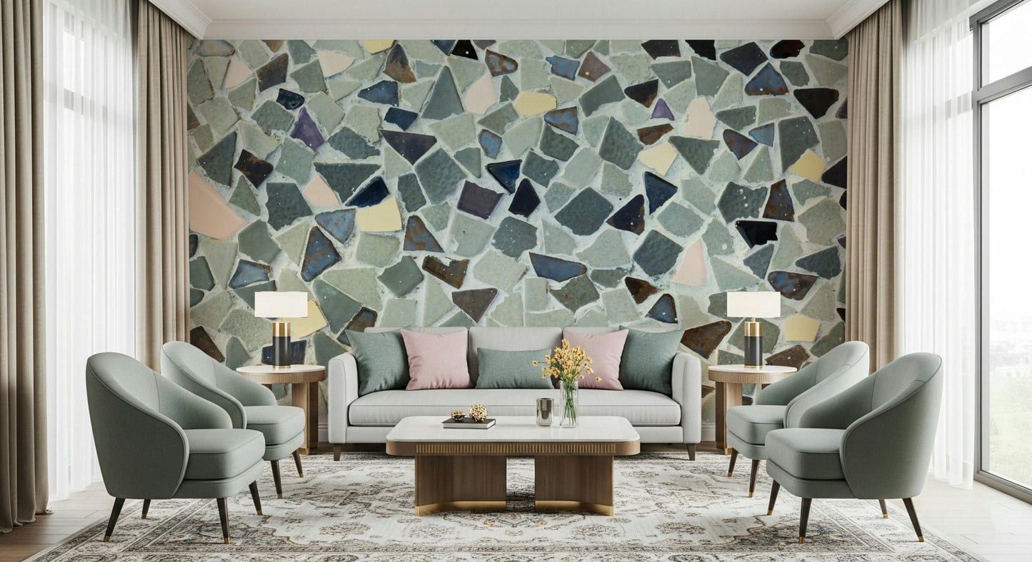 Creative recycled decorative Natural Look Tile wallpaper.