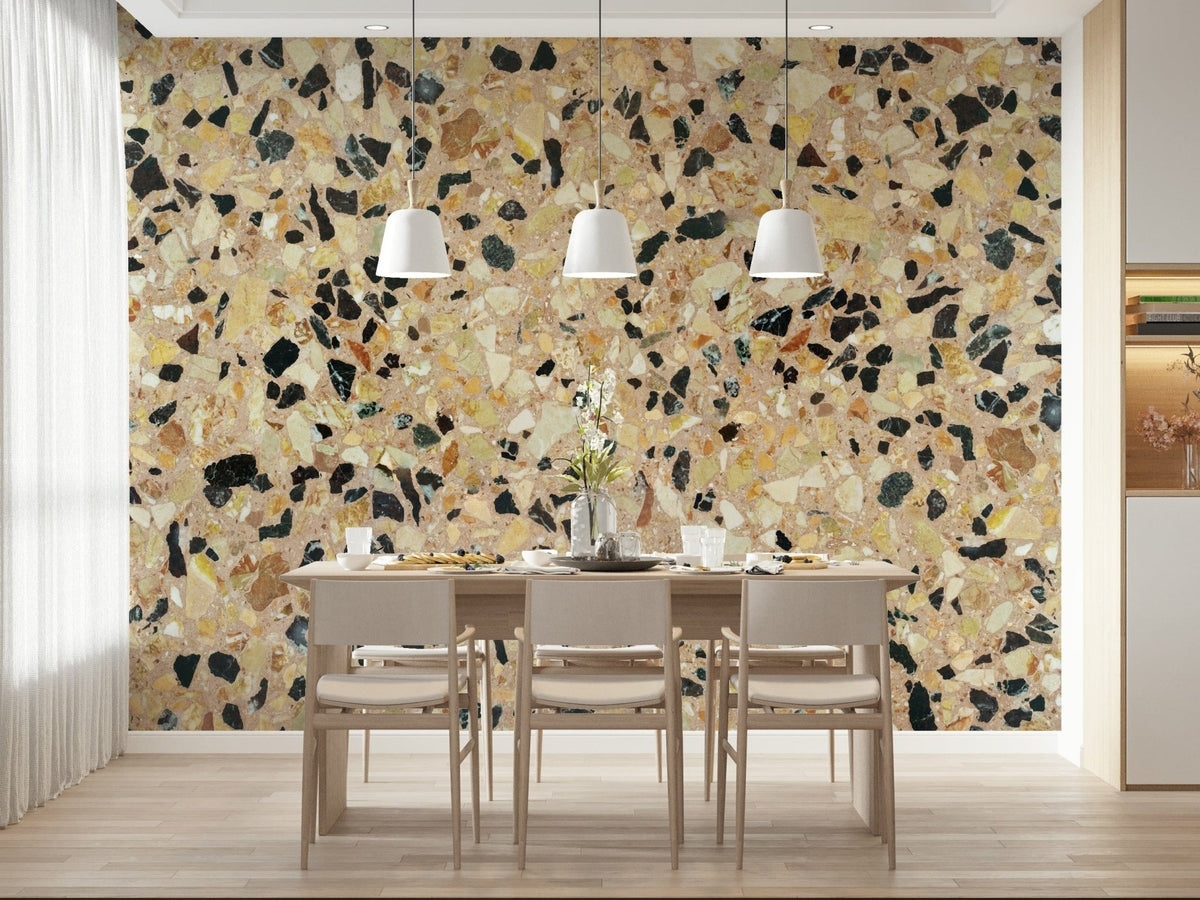 Geologic Fragmented chips wall mural solution.