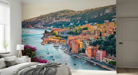 Serene turquoise water Villefranche View wallpaper mural nature scene.