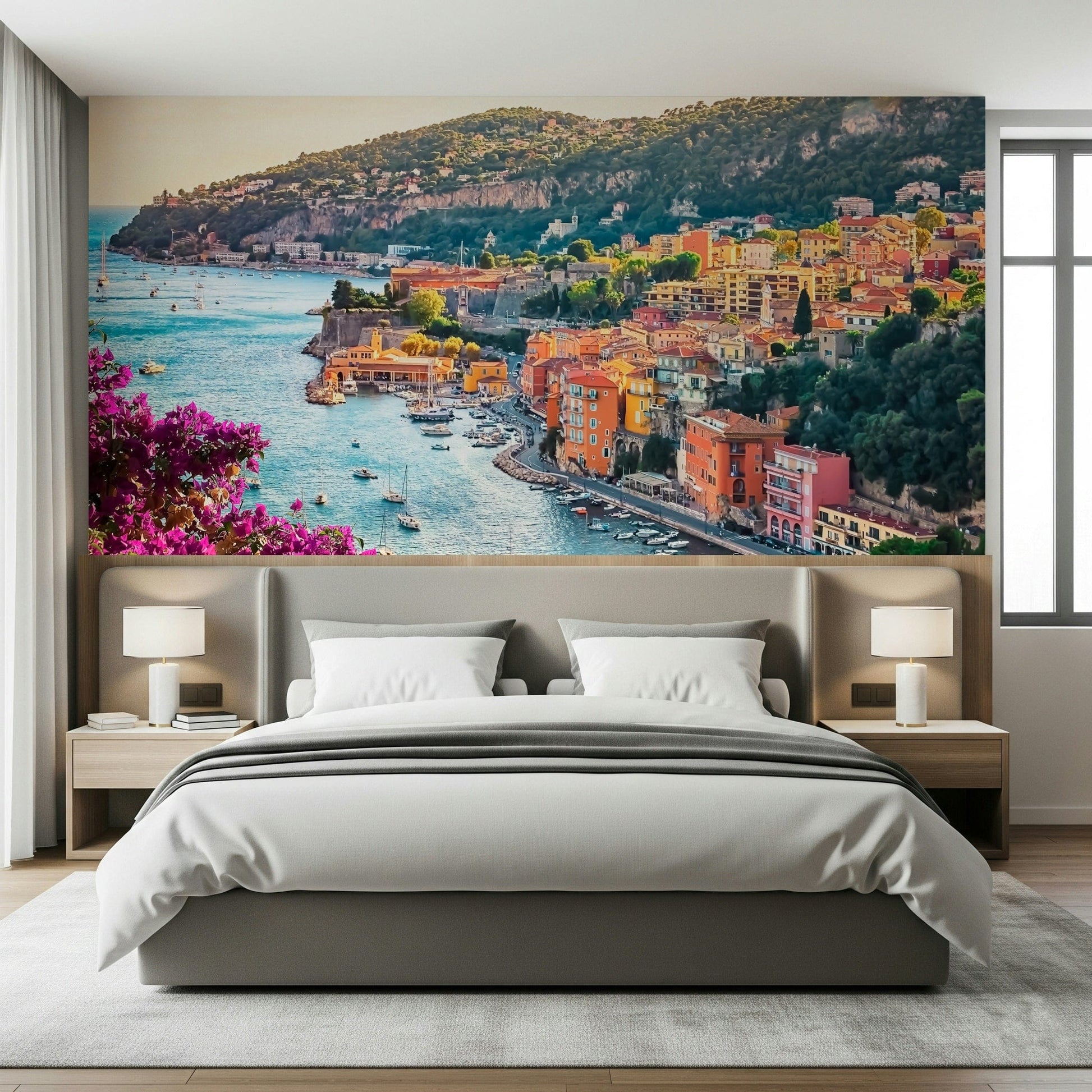 Elegant Riviera lifestyle Villefranche View wallpaper for walls luxury.