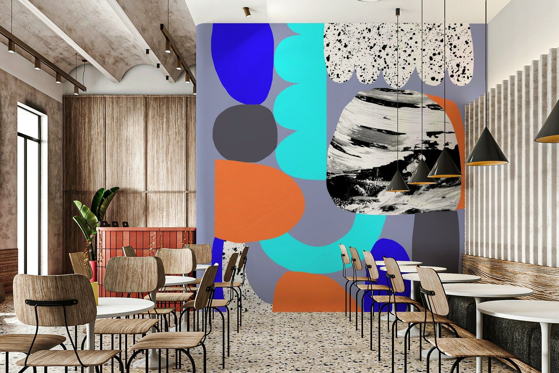 Beautiful purple mural adding luxury and depth to your room

