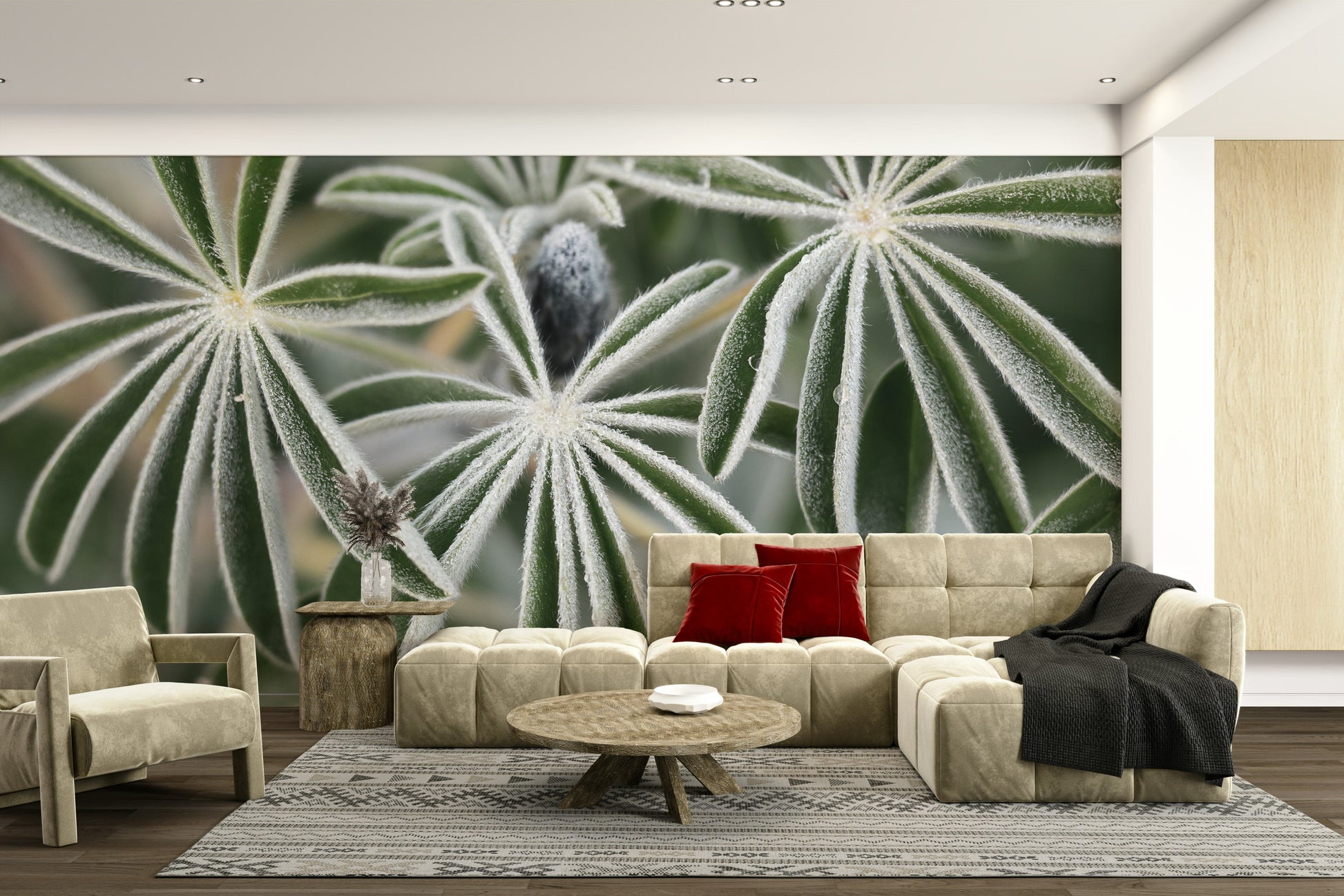A close-up of the detailed texture in the floral design.
