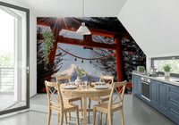 Fuji Gate Sunbeams wall decor, powerful sunrays illuminating the mountainside.