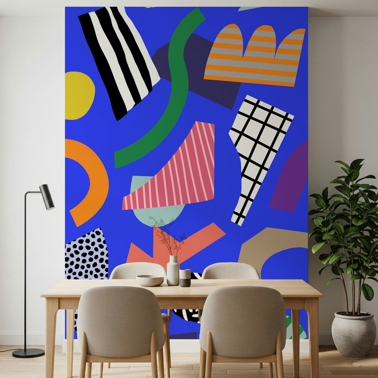 A contemplative modern art wallpaper mural for a feature wall.

