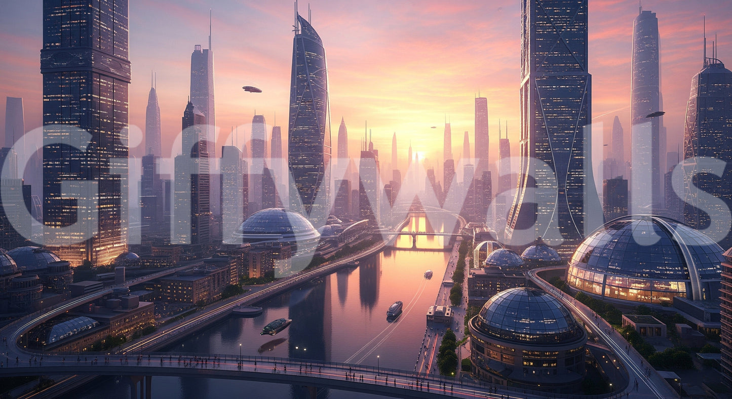 Future Metropolis Wall Mural