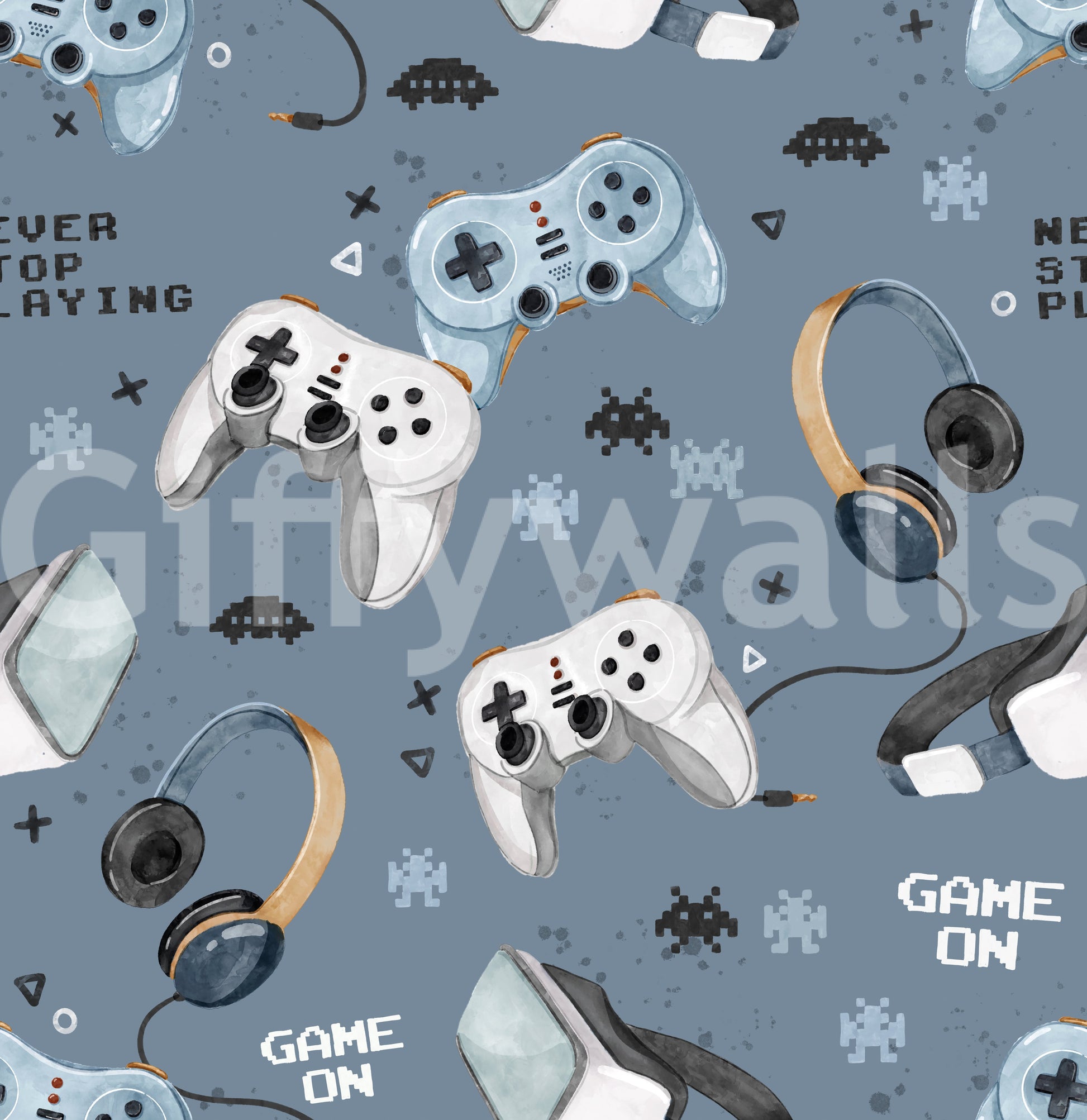Console art and headset wall print

