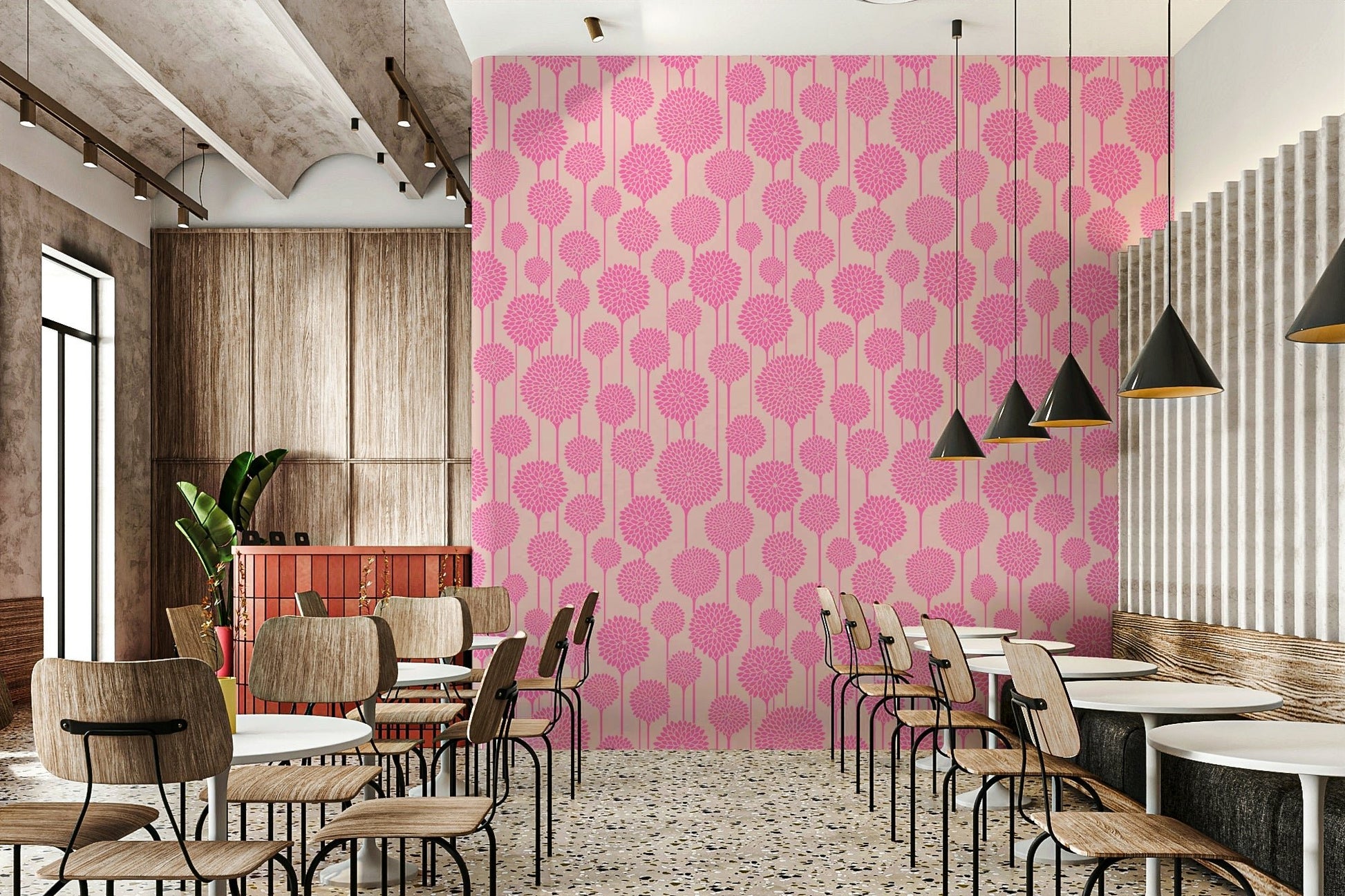 Soft and inviting tones on wallpaper.

