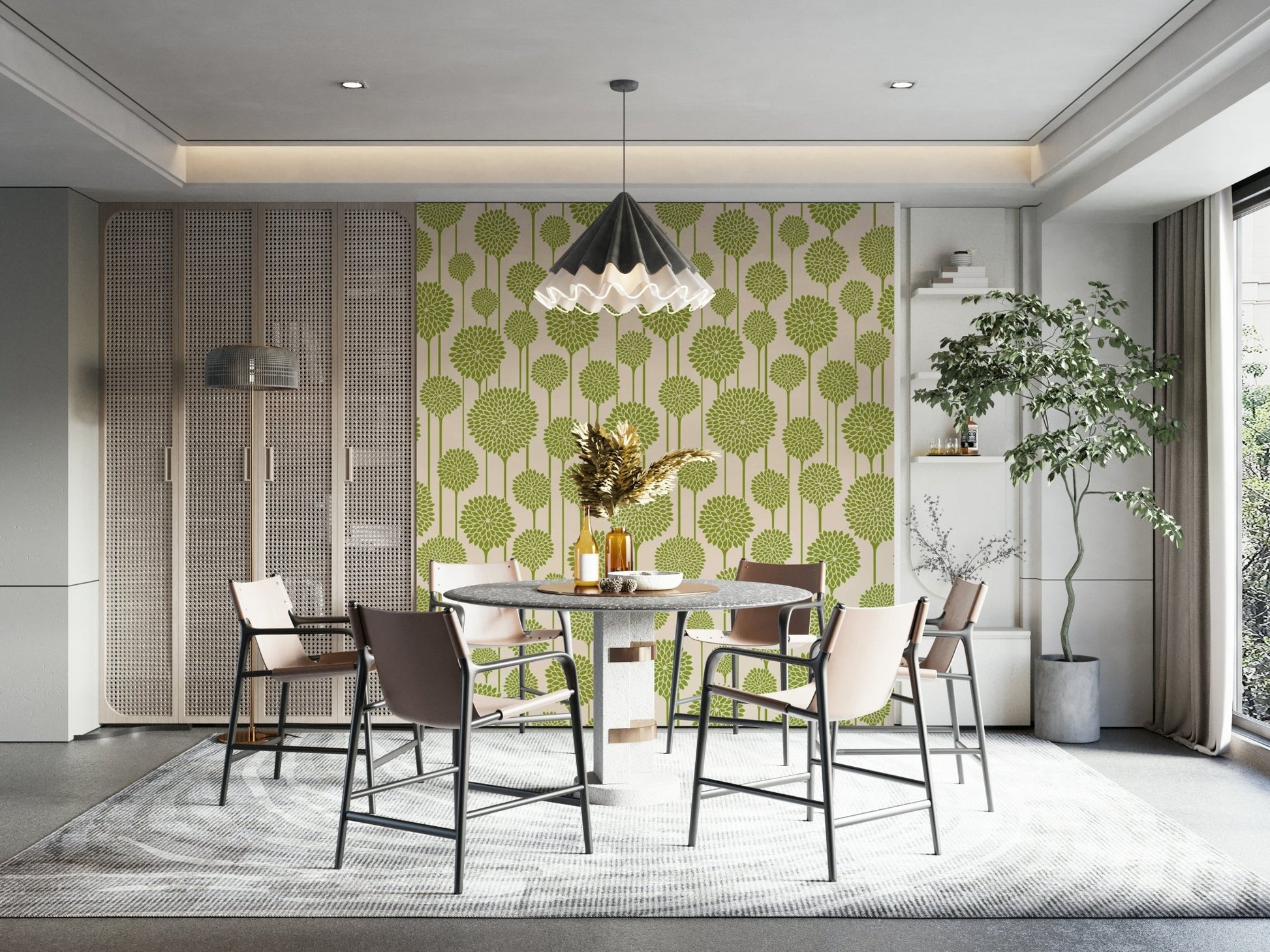 Scandinavian inspired botanical motifs.

