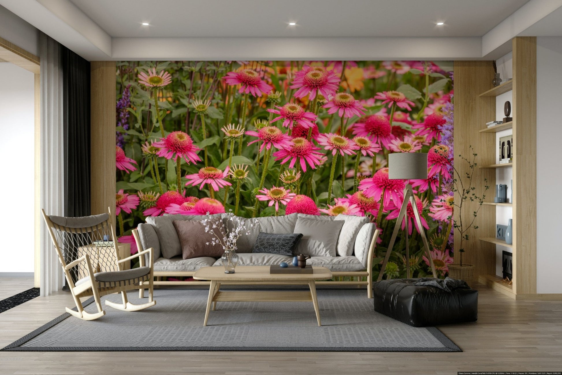 Summer coneflowers wall mural

