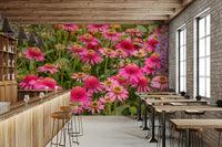 Wallpaper with blooming flowers

