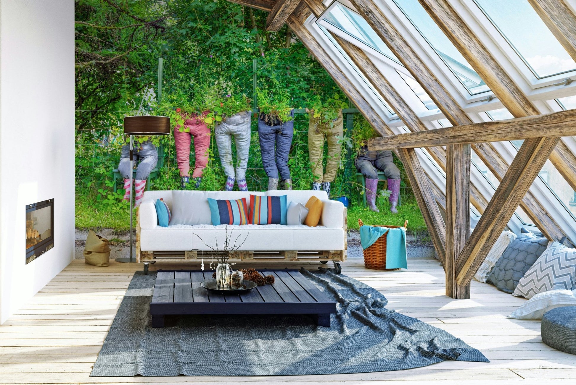 Garden pants wall mural adding fresh greenery to rooms

