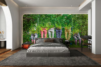 Nature lovers' garden pants mural for earthy style

