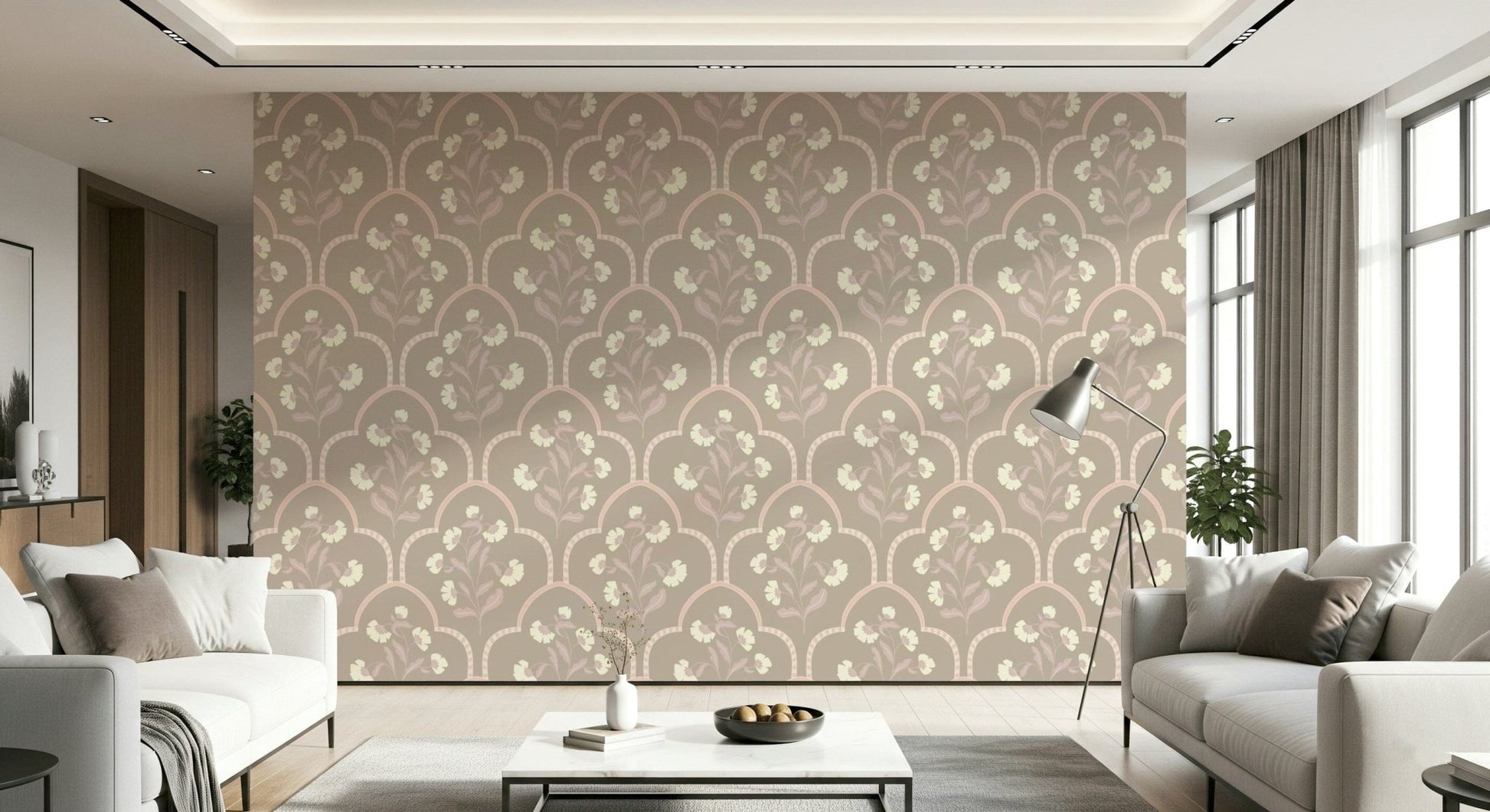 Soft patterned framework of Garden Trellis unique print.