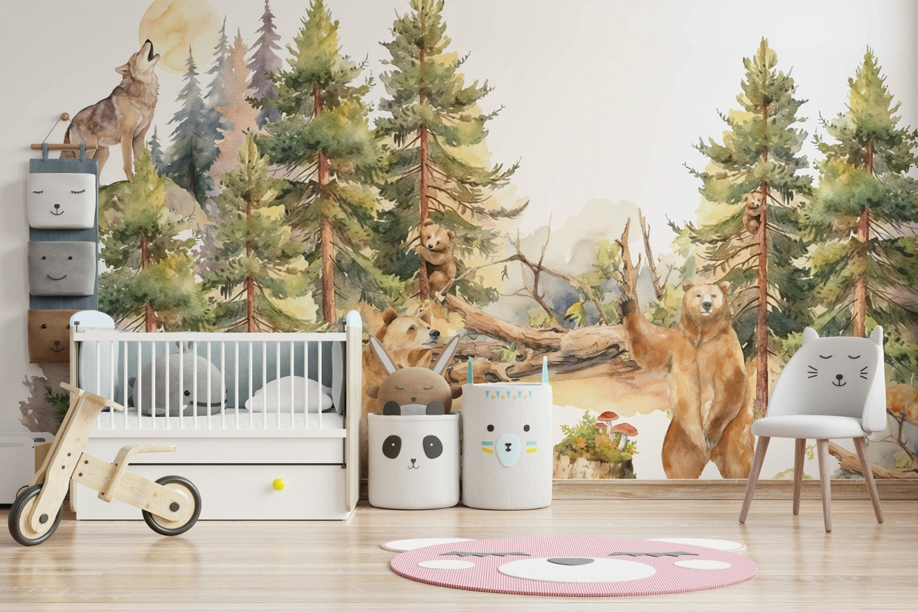 Gentle Woodland Wall Mural.

