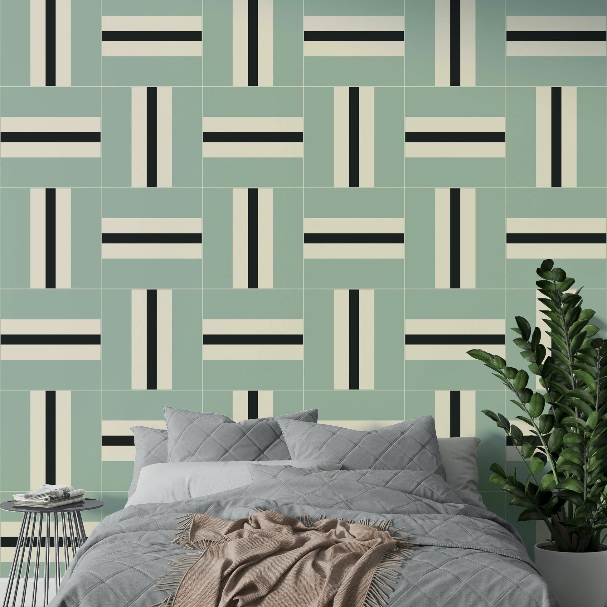 Stylish geometric wallpaper with structured shapes

