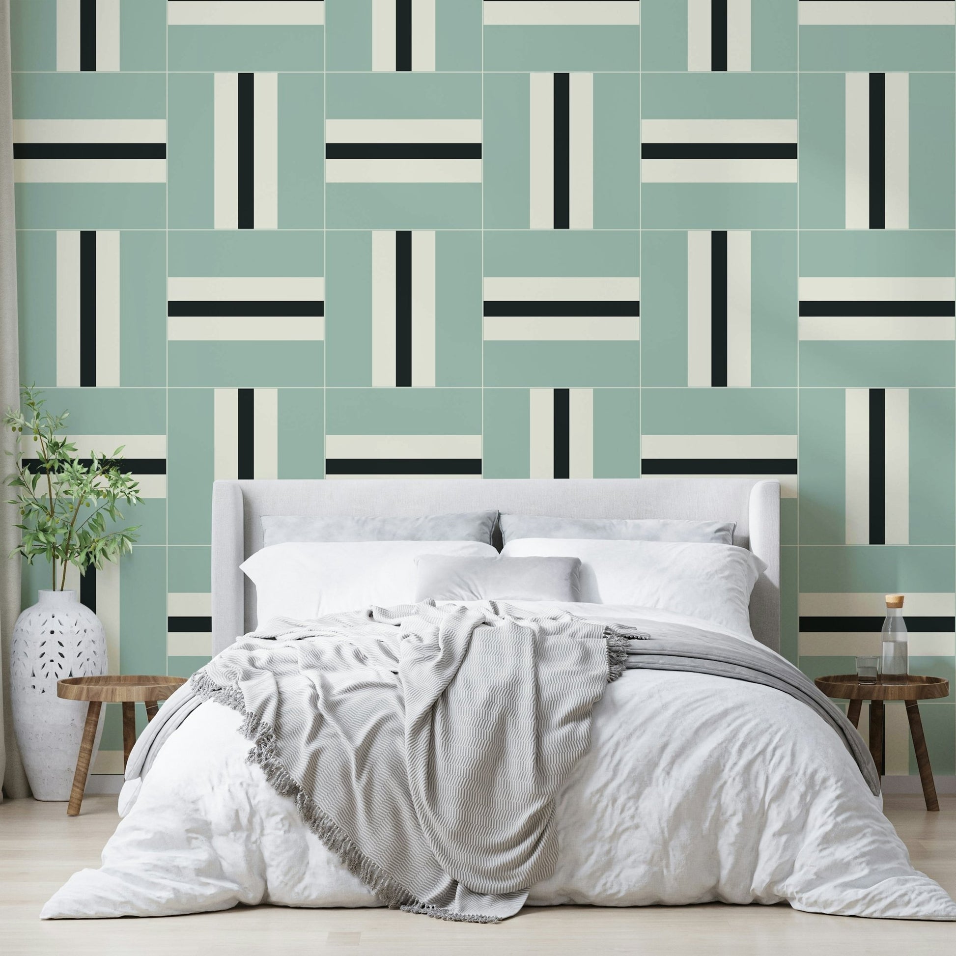 Modern geometric wallpaper with sharp, clean patterns

