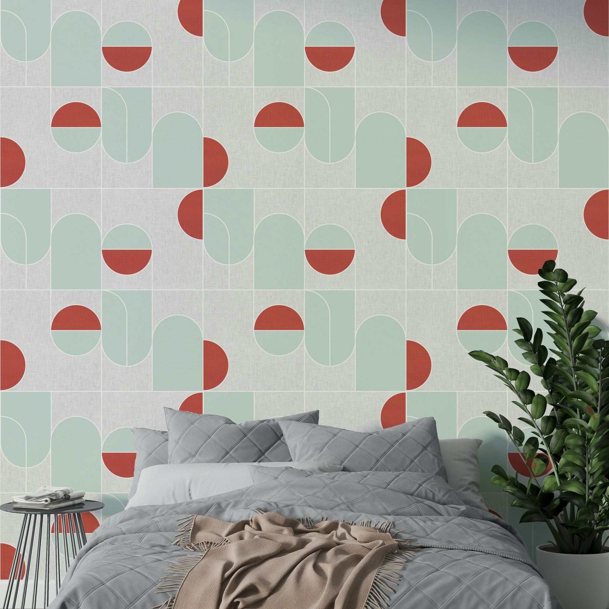 Contemporary mural with geometry and balance

