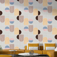 Hexagon and square motifs arranged in clean grid design

