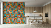 Postmodern ABCs Graphic wallpaper terrific block design peculiar home ornamentation fine.