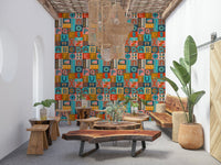 Postmodern Colors ABCs wall mural kooky alphabet print stylish decorative blocks unique art.