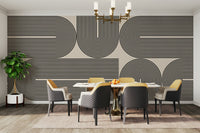 The room feels stylish and grand due to the elegant design.

