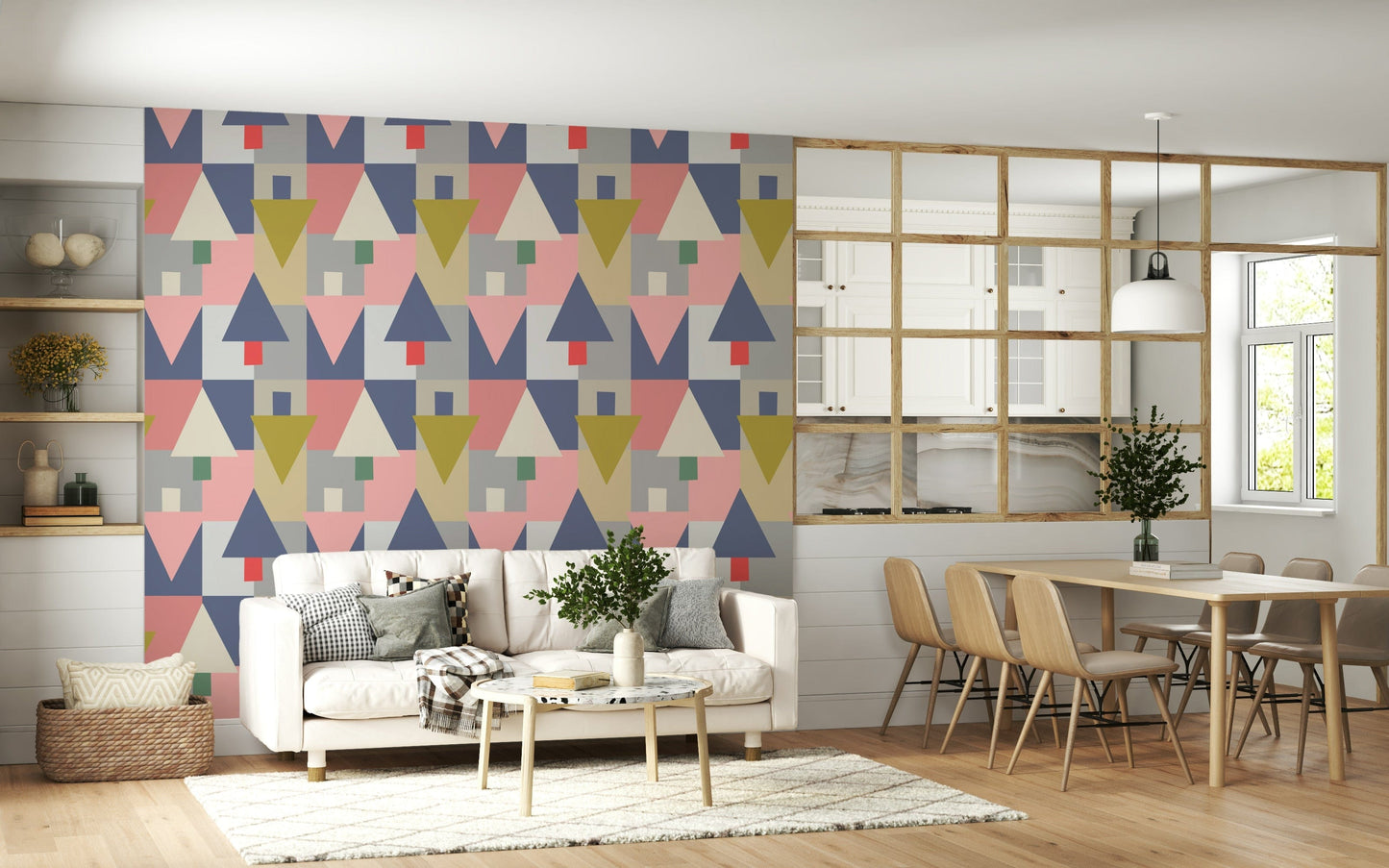 Geometric Forest Harmony Wallpaper⁠