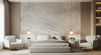 An artistic minimalist form mural for home decor.
