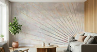 A beautiful modern art wall mural for a living room.