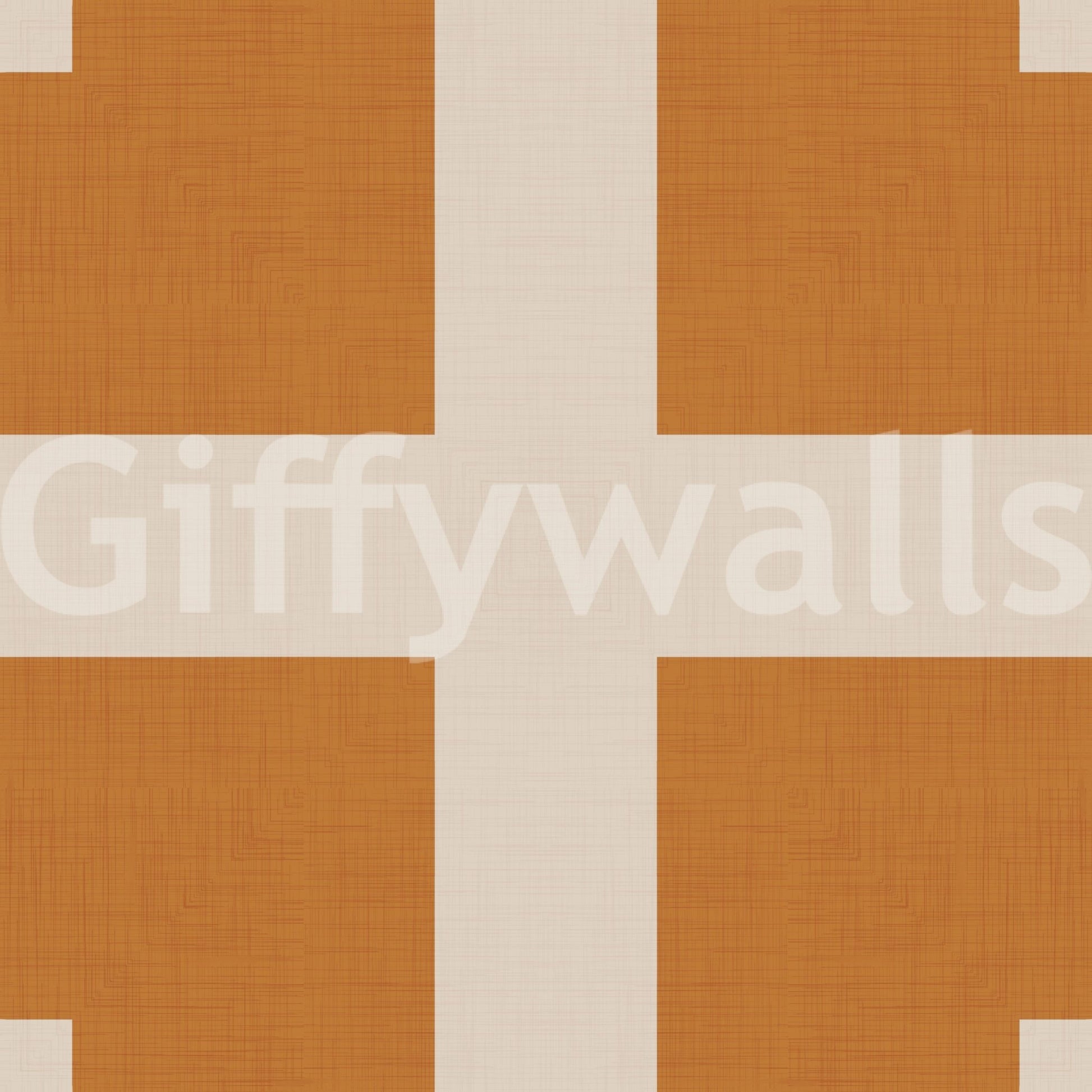 Geometric Grid Blocks Terracotta Cream Wallpaper⁠