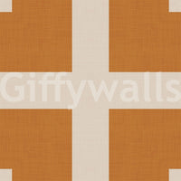 Geometric Grid Blocks Terracotta Cream Wallpaper⁠
