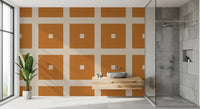Geometric Grid Blocks Terracotta Cream Wallpaper⁠
