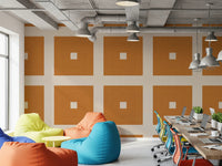 Geometric Grid Blocks Terracotta Cream Wallpaper⁠