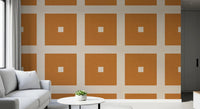 Geometric Grid Blocks Terracotta Cream Wallpaper⁠