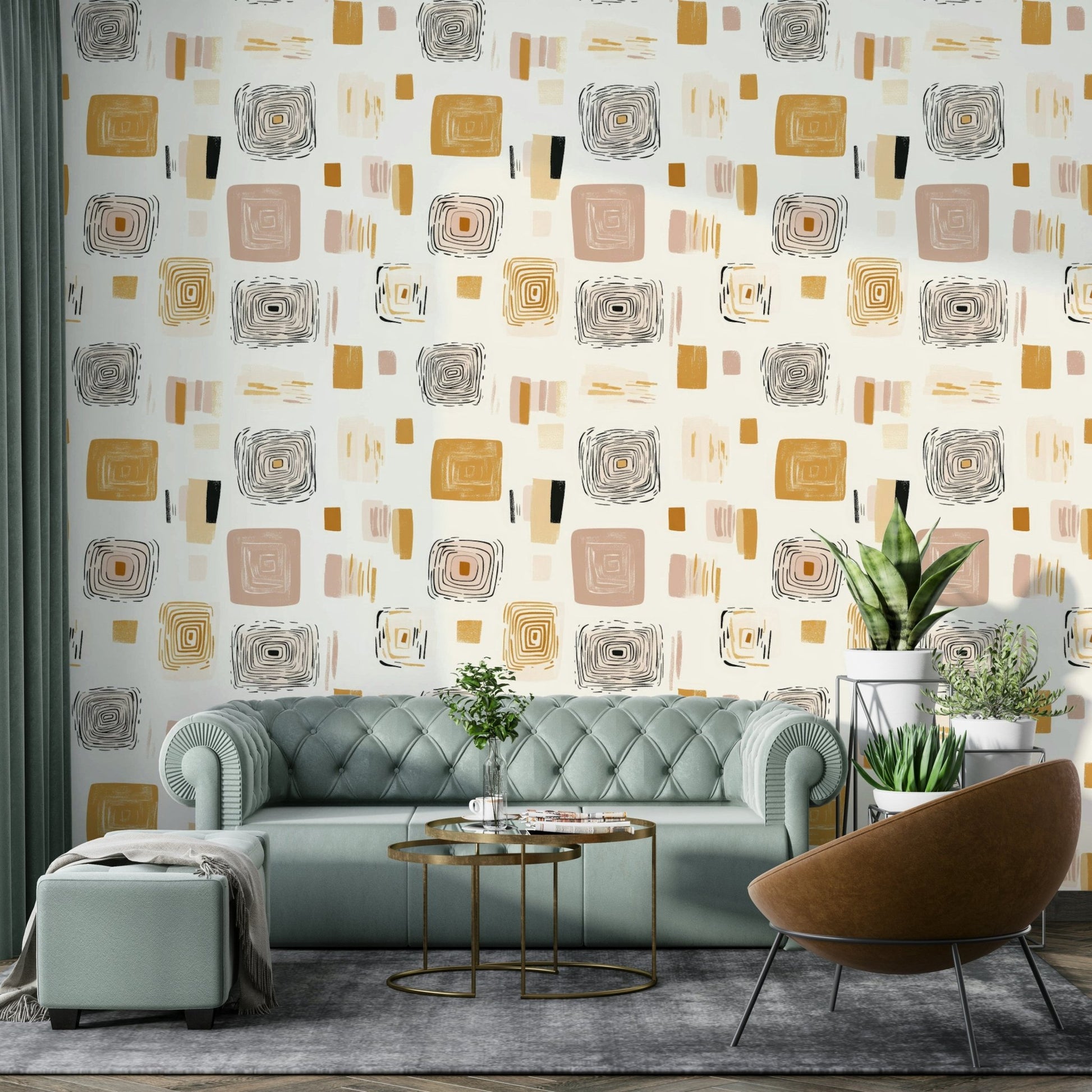 Geometric Harmony pattern wallpaper bringing subtle elegance.


