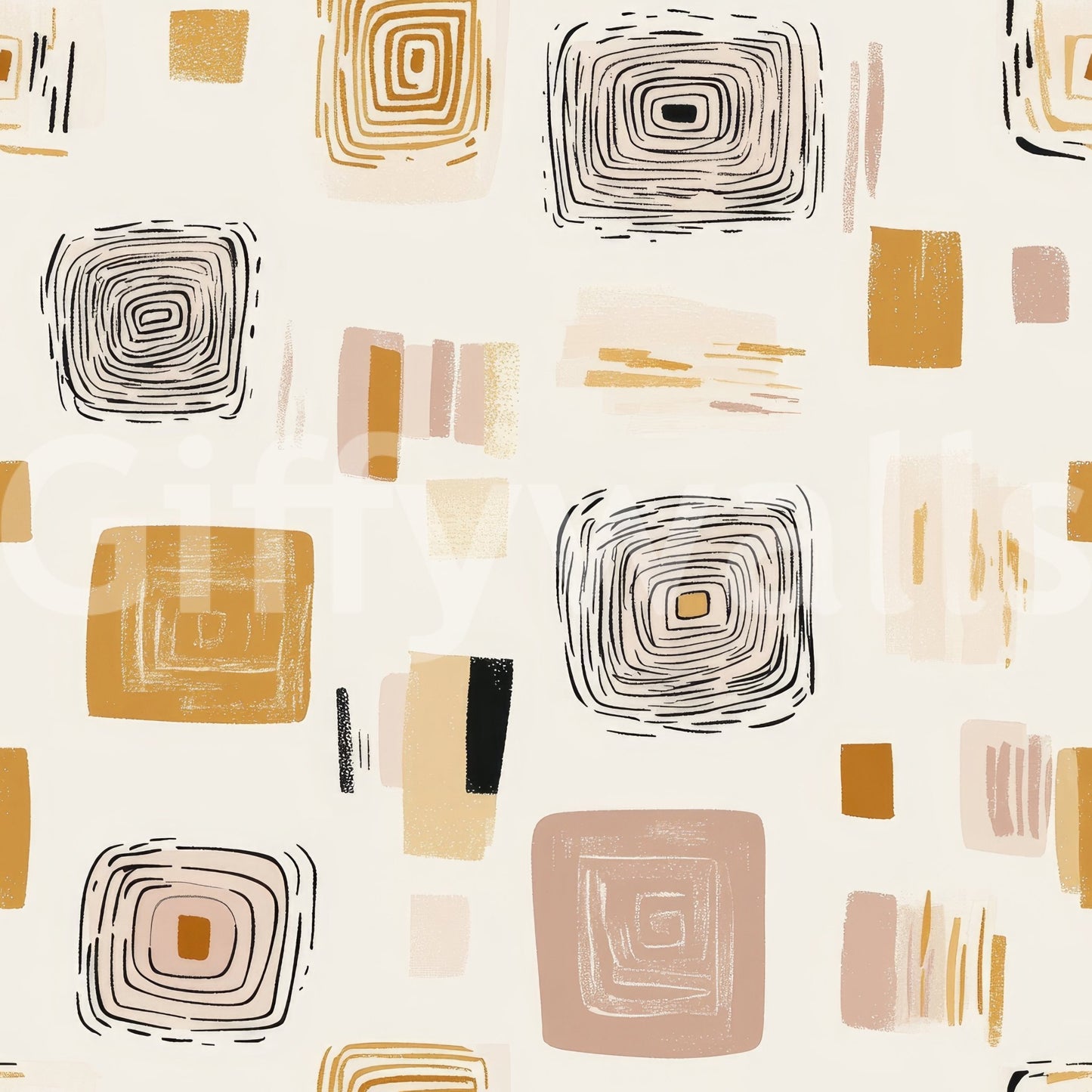 Modern, balanced geometric wallpaper for a calm and stylish room.

