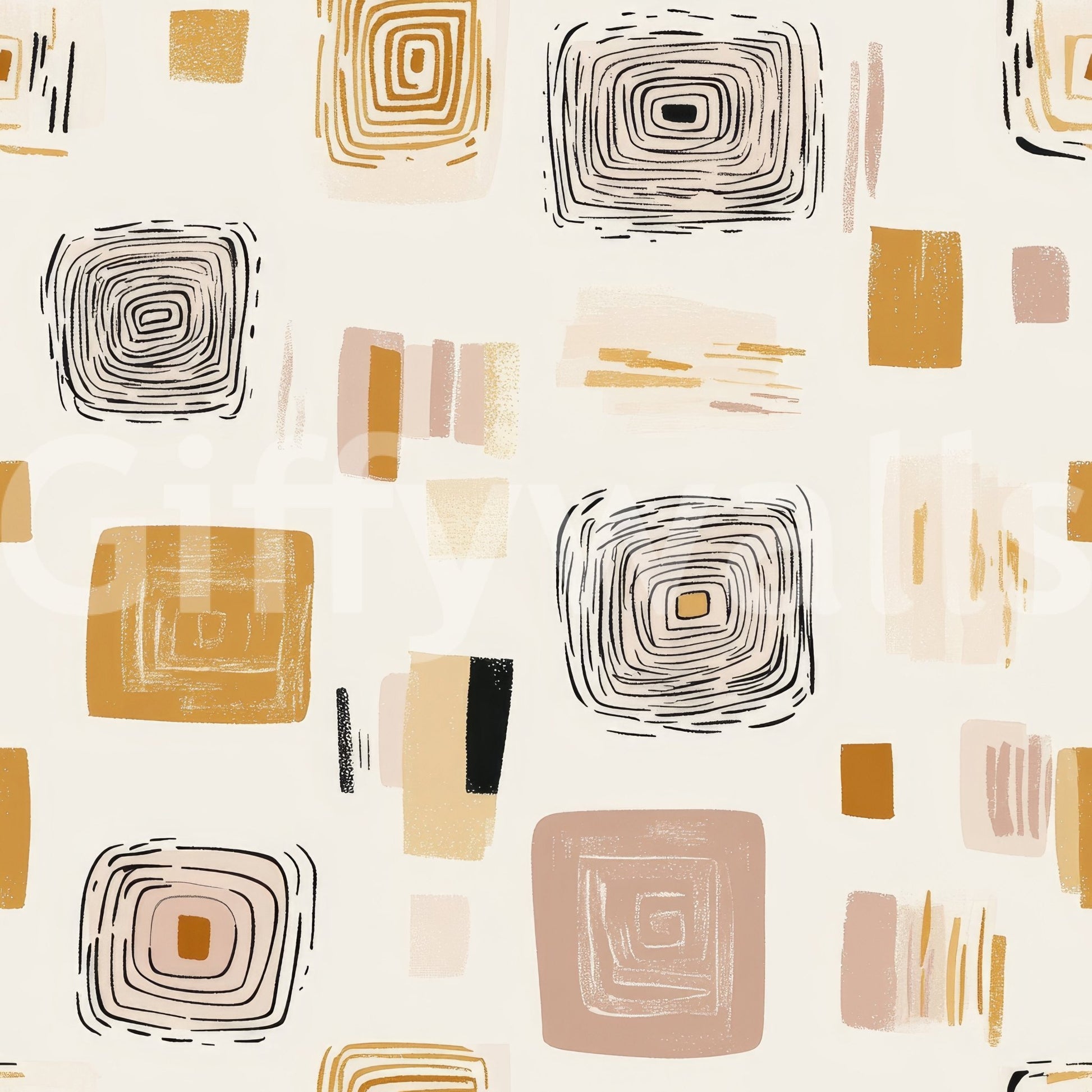 Modern, balanced geometric wallpaper for a calm and stylish room.

