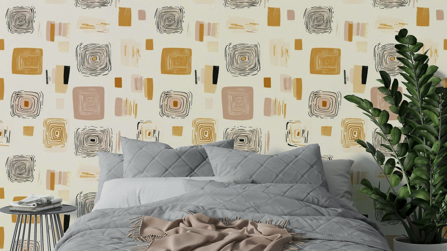 Geometric Harmony Pattern Wallpaper with sleek lines and shapes.

