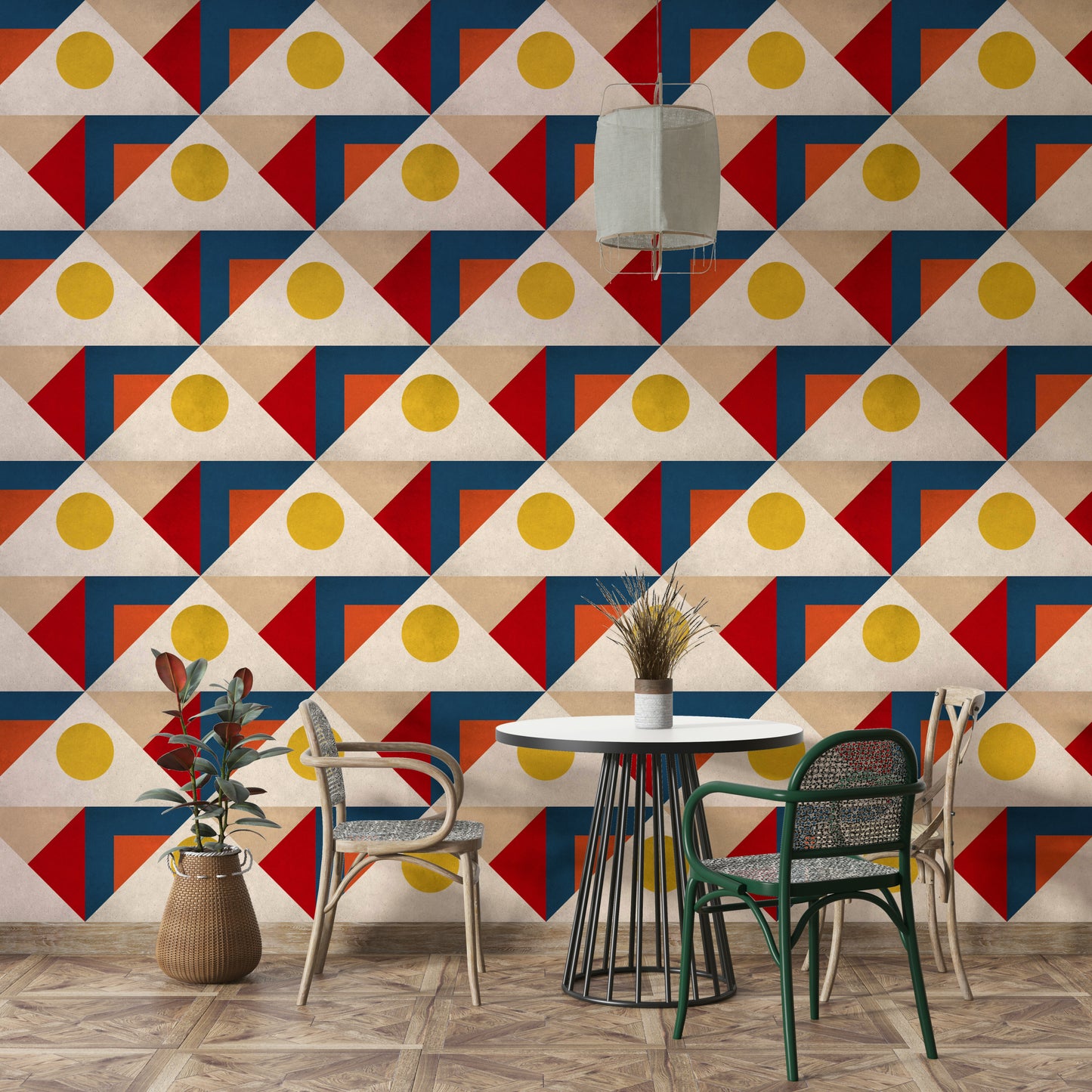 Chic Geometric Harmony wallpaper for contemporary spaces

