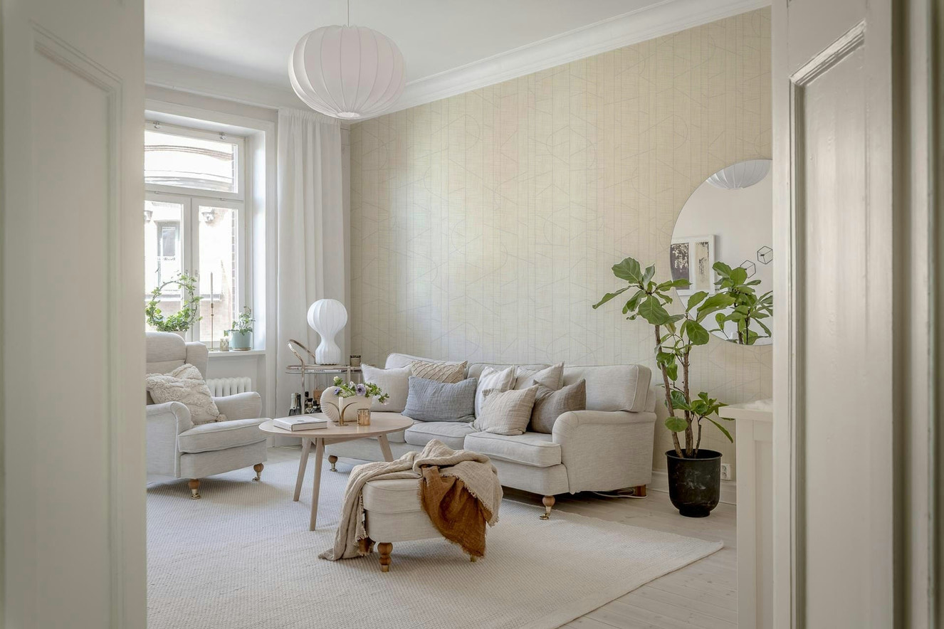 Minimal beige wallpaper with fine geometric lines