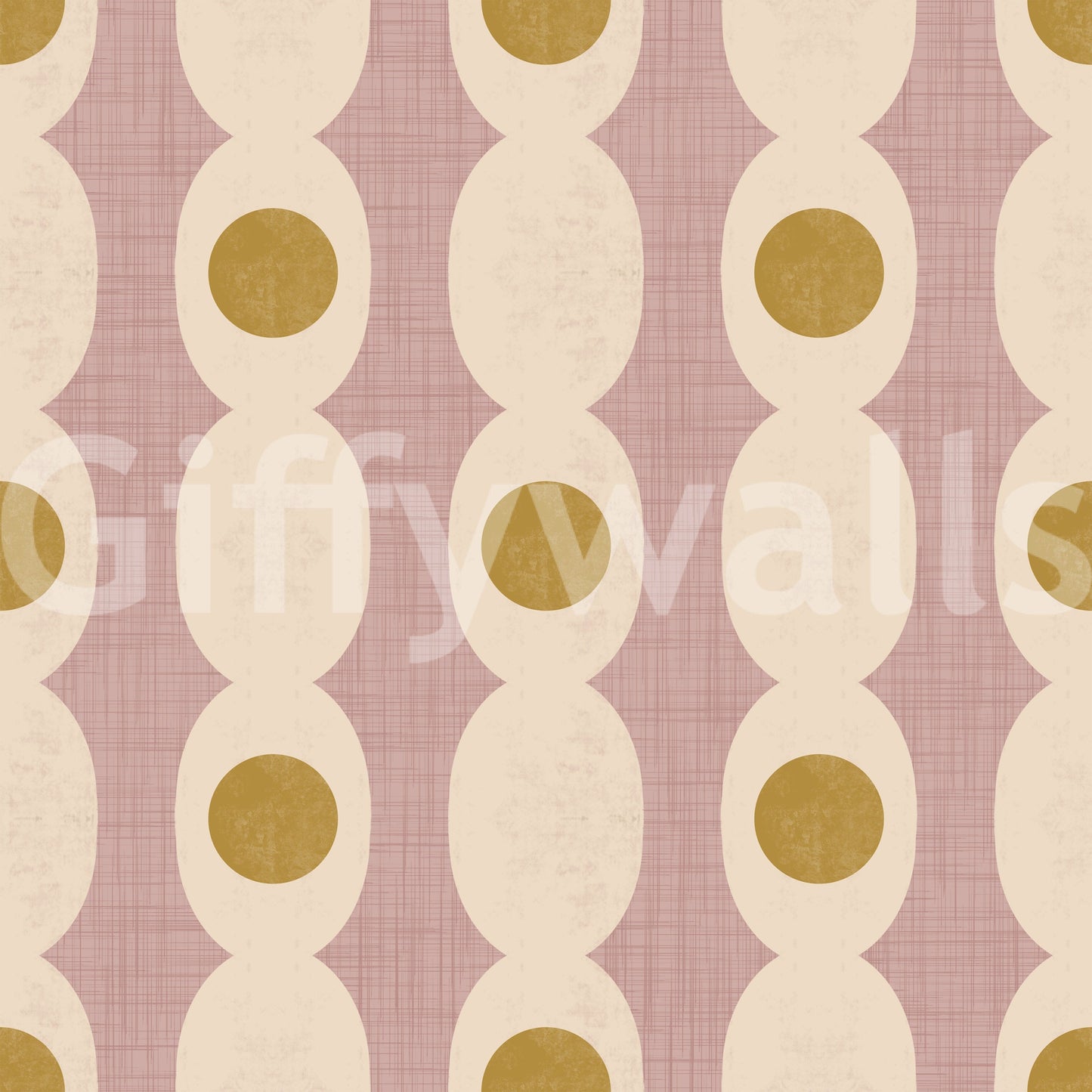 Mod-inspired linked pattern mural bringing a chic, structured look to interiors.