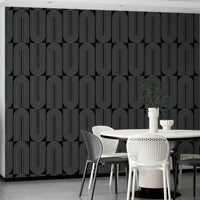 Modern black and white arch outlined wallpaper for walls.
