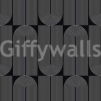 Stylish repeating pill outlined wallpaper in mono tone.
