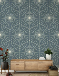 Intricate Geometric Radiance repeat wallpaper featuring sharp, precise lines.