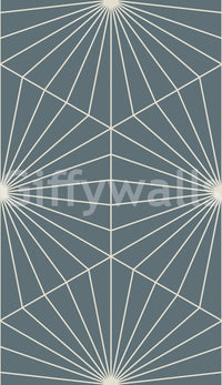 Repeating diamond and fan Geometric Radiance wallpaper adds sophistication.