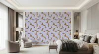 Shapescape mocha triangular motifs wallpaper mural.