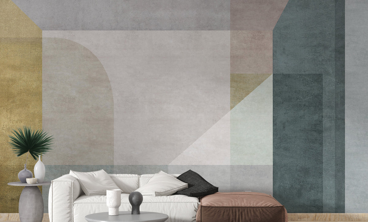Geometric pastel vector wallpaper mural
